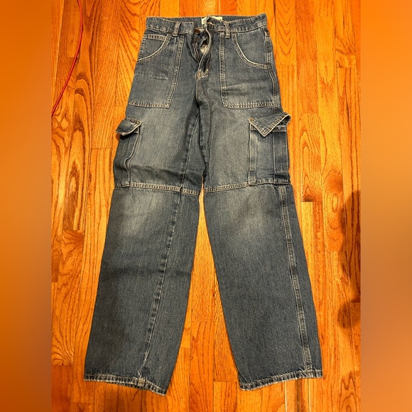 Zara cargo denim jeans sz 34 - Picture 1 of 3